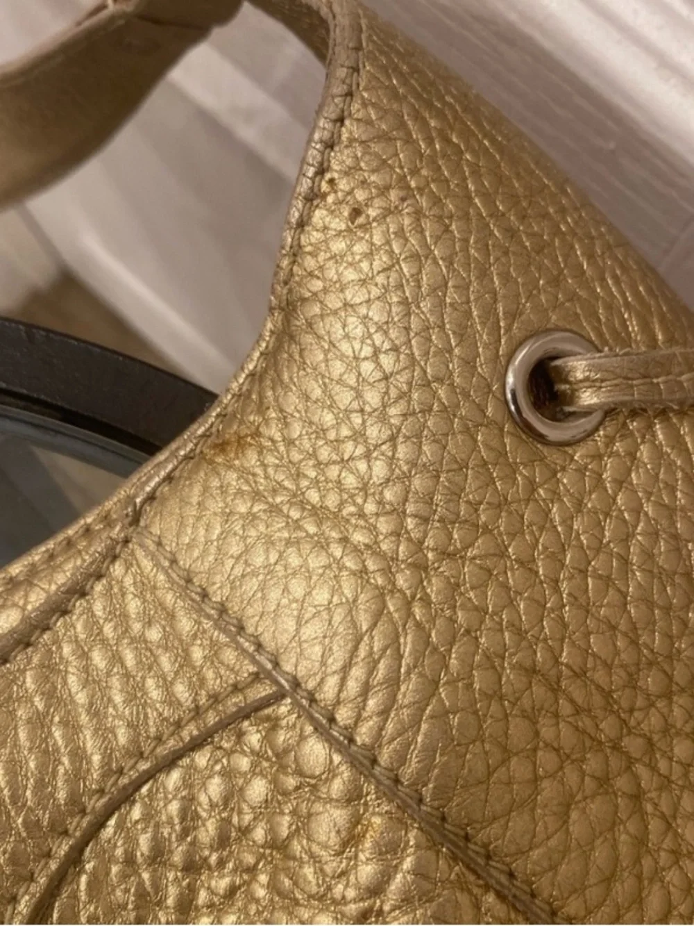 Car Shoe Pebbled Leather Gold Tone Hobo Shoulder Bag Handbag Purse Y2k Style